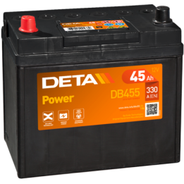 Batería de coche 45Ah 12V 330A Deta DB455 | telebaterias.com