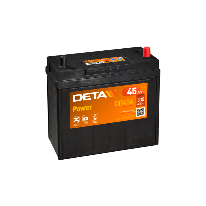 Batterie de voiture 45Ah 12V 330A Deta DB456 | telebaterias.com