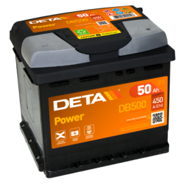 Car battery 50Ah 12V 450A Deta DB500 | telebaterias.com