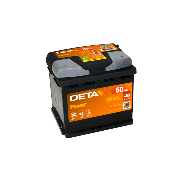 Bateria de carro 50Ah 12V 450A Deta DB500 | telebaterias.com
