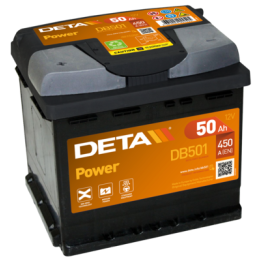 Car battery 50Ah 12V 450A Deta DB501 | telebaterias.com