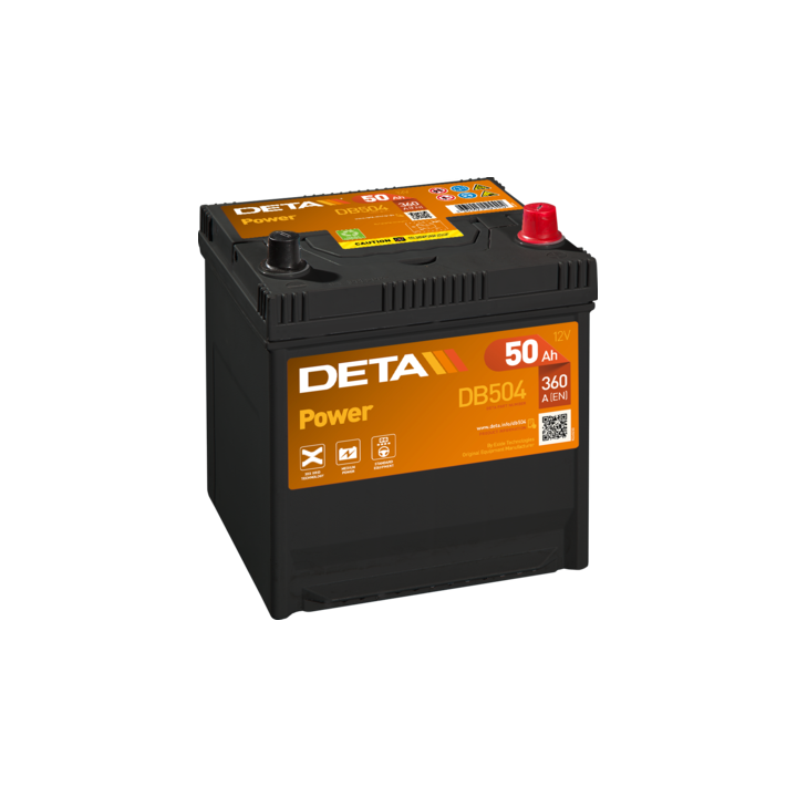 Batteria per auto 50Ah 12V 360A Deta DB504 | telebaterias.com
