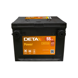 Car battery 55Ah 12V 620A Deta DB558 | telebaterias.com