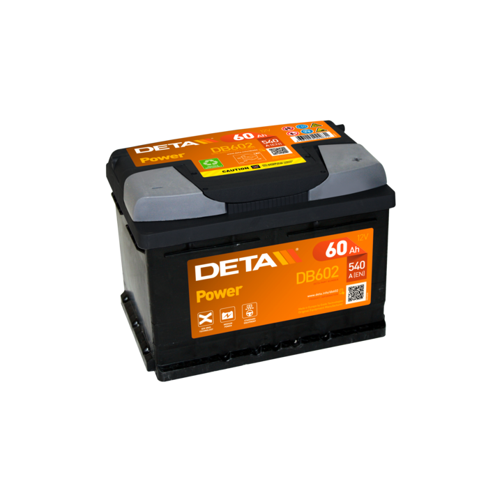 Bateria de carro 60Ah 12V 540A Deta DB602 | telebaterias.com