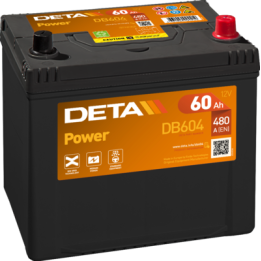 Car battery 60Ah 12V 480A Deta DB604 | telebaterias.com