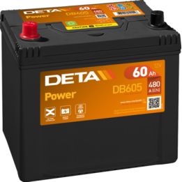 Batería de coche 60Ah 12V 480A Deta DB605 | telebaterias.com
