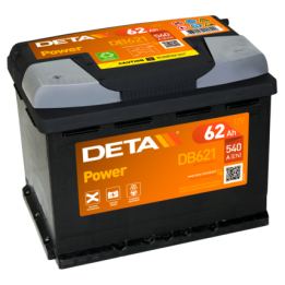 Batería de coche 62Ah 12V 540A Deta DB621 | telebaterias.com