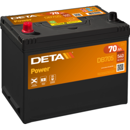 Car battery 70Ah 12V 540A Deta DB705 | telebaterias.com