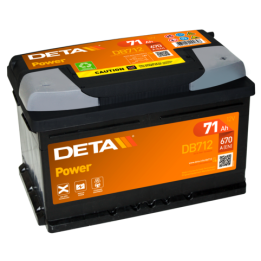 Batterie de voiture 71Ah 12V 670A Deta DB712 | telebaterias.com