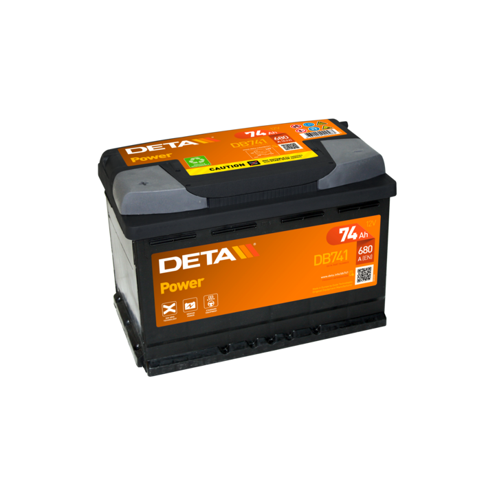 Batteria per auto 74Ah 12V 680A Deta DB741 | telebaterias.com