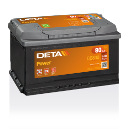 Car battery 80Ah 12V 640A Deta DB800 | telebaterias.com