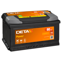 Batterie de voiture 80Ah 12V 700A Deta DB802 | telebaterias.com