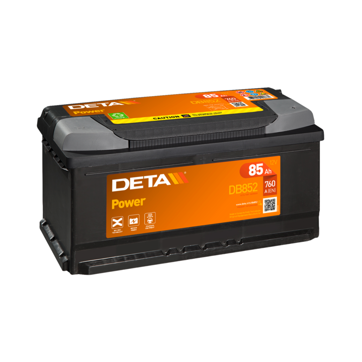 Autobatterie 85Ah 12V 760A Deta DB852 | telebaterias.com