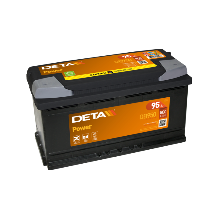 Car battery 95Ah 12V 800A Deta DB950 | telebaterias.com