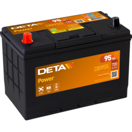 Car battery 95Ah 12V 760A Deta DB955 | telebaterias.com