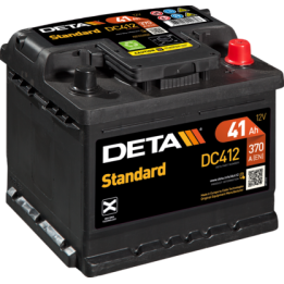Batería de coche 41Ah 12V 370A Deta DC412 | telebaterias.com