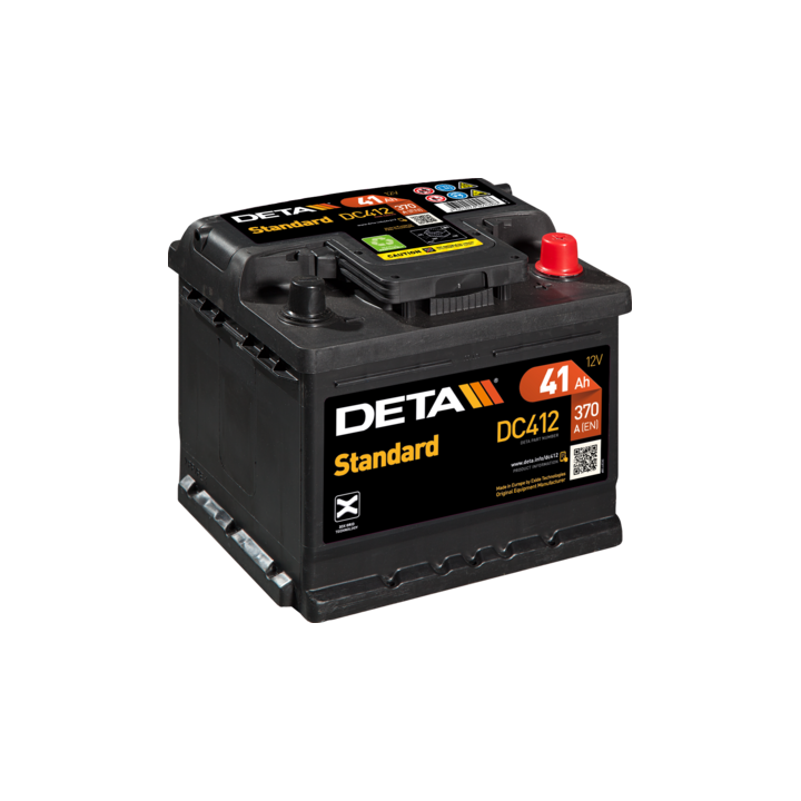 Batterie de voiture 41Ah 12V 370A Deta DC412 | telebaterias.com