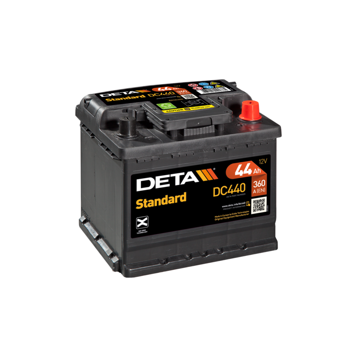 Batterie de voiture 44Ah 12V 360A Deta DC440 | telebaterias.com