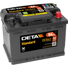 Batteria per auto 54Ah 12V 500A Deta DC542 | telebaterias.com