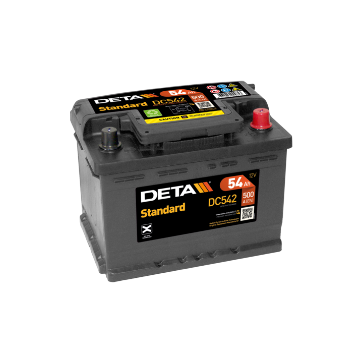 Batteria per auto 54Ah 12V 500A Deta DC542 | telebaterias.com