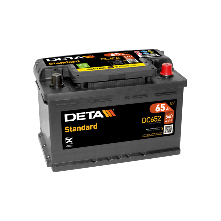 Batteria per auto 65Ah 12V 540A Deta DC652 | telebaterias.com