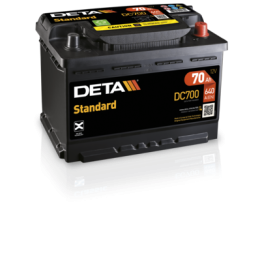 Car battery 70Ah 12V 640A Deta DC700 | telebaterias.com