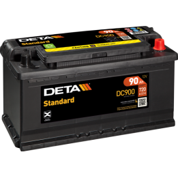 Batería de coche 90Ah 12V 720A Deta DC900 | telebaterias.com