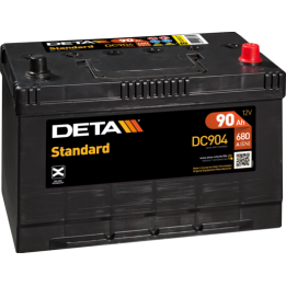 Car battery 90Ah 12V 680A Deta DC904 | telebaterias.com