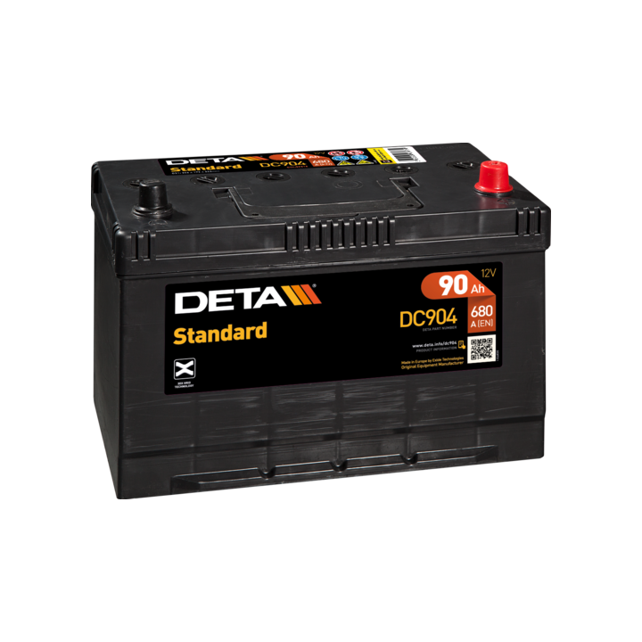 Batterie de voiture 90Ah 12V 680A Deta DC904 | telebaterias.com