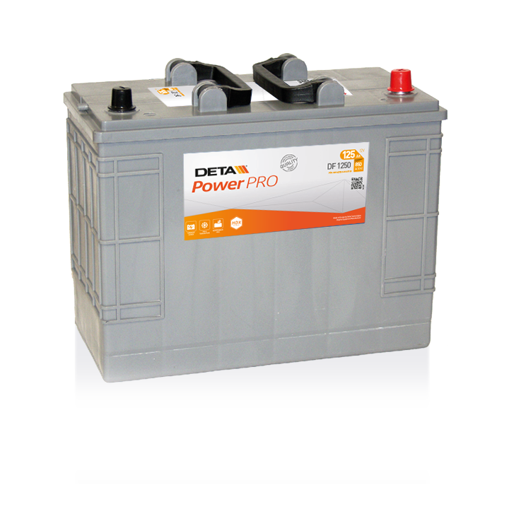 Bateria de camião 125Ah 12V 850A Deta DF1250 | telebaterias.com