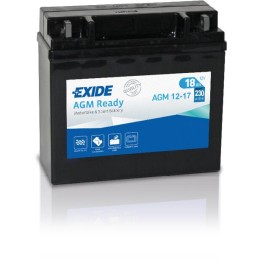 Motorradbatterie 18Ah 12V 230A Exide AGM12-17 | telebaterias.com