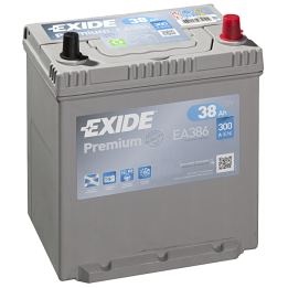 Batería de coche 38Ah 12V 300A Exide EA386 | telebaterias.com