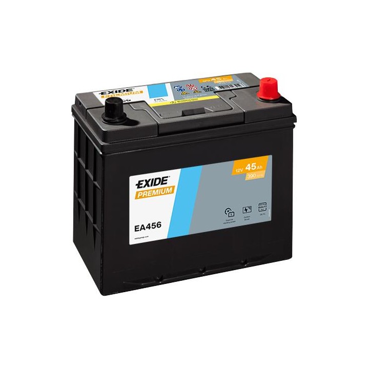 Bateria de carro 45Ah 12V 390A Exide EA456 | telebaterias.com