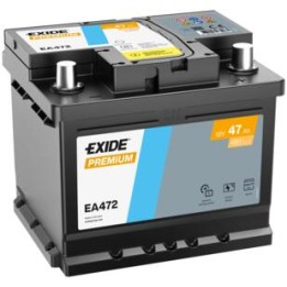 Car battery 47Ah 12V 450A Exide EA472 | telebaterias.com