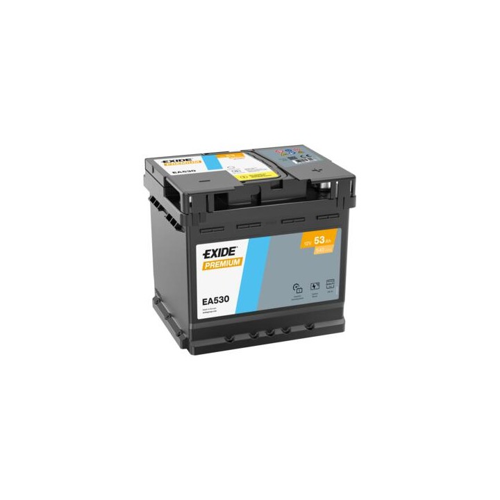 Bateria de carro 53Ah 12V 540A Exide EA530 | telebaterias.com