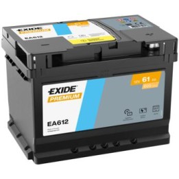 Car battery 61Ah 12V 600A Exide EA612 | telebaterias.com
