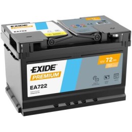 Batería de coche 72Ah 12V 720A Exide EA722 | telebaterias.com