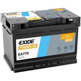 Autobatterie 77Ah 12V 760A Exide EA770 | telebaterias.com