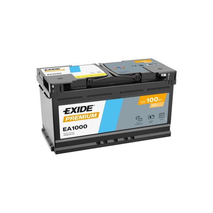 Autobatterie 100Ah 12V 900A Exide EA1000 | telebaterias.com