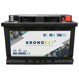 Batteria per caravan 70Ah 12V 760A Kronobat DP-70-AGM | telebaterias.com
