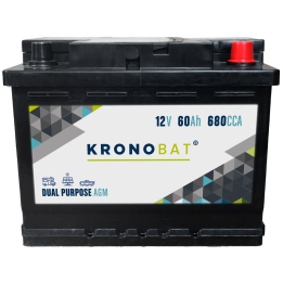 Batterie de caravane 60Ah 12V 680A Kronobat DP-60-AGM | telebaterias.com