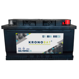 Batteria per caravan 80Ah 12V 800A Kronobat DP-80-EFB | telebaterias.com