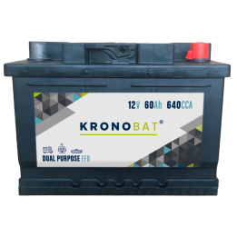 Bateria de caravana 60Ah 12V 640A Kronobat DP-60-EFB | telebaterias.com
