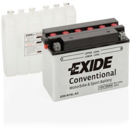 Motorcycle battery 20Ah 12V 260A Exide E50-N18L-A3 | telebaterias.com