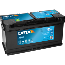 Start-Stop battery 105Ah 12V 950A Deta DK1050 | telebaterias.com