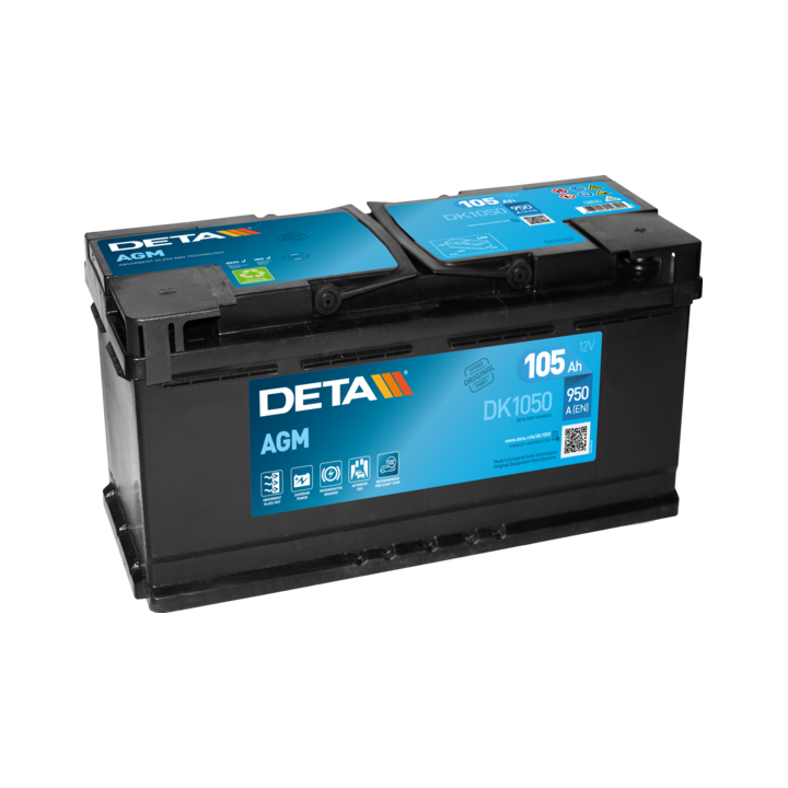 Start-Stop-Batterie 105Ah 12V 950A Deta DK1050 | telebaterias.com