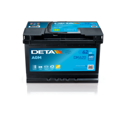 Batería Start-Stop 62Ah 12V 680A Deta DK620 | telebaterias.com
