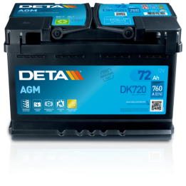 Batteria Start-Stop 72Ah 12V 760A Deta DK720 | telebaterias.com