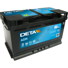 Batería Start-Stop 80Ah 12V 800A Deta DK800 | telebaterias.com