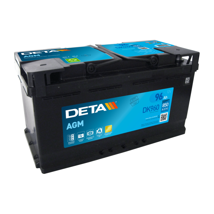 Batteria Start-Stop 96Ah 12V 850A Deta DK960 | telebaterias.com